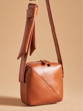 Maeve Anthropologie Boxy Geometric Crossbody Faux Leather Shoulder Bag